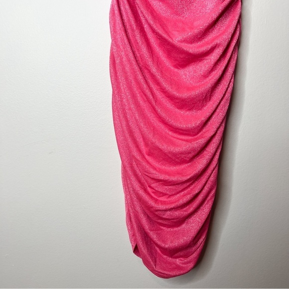 Superdown Jayden One Shoulder Mini Dress in Pink Glitter - Picture 5 of 9